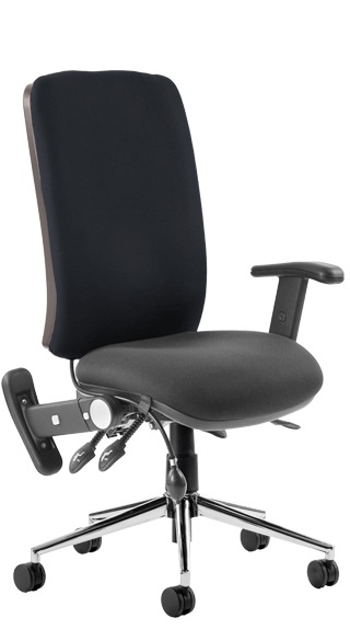Chiro Highback In black Fold Away Armrests KC0001