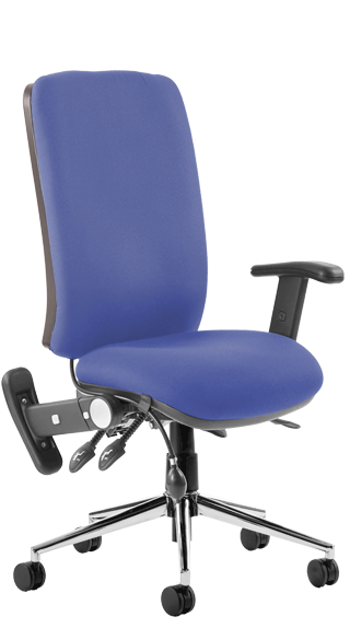 Chiro Highback In blue Fold Away Armrests KC0002