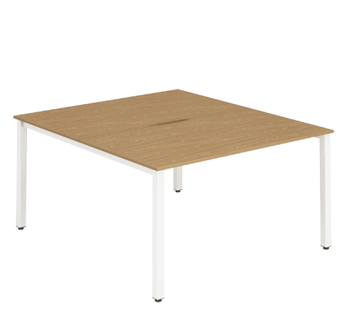 White Leg Twin Desk Oak B2P12OAKW / B2P14OAKW / B2P16OAKW