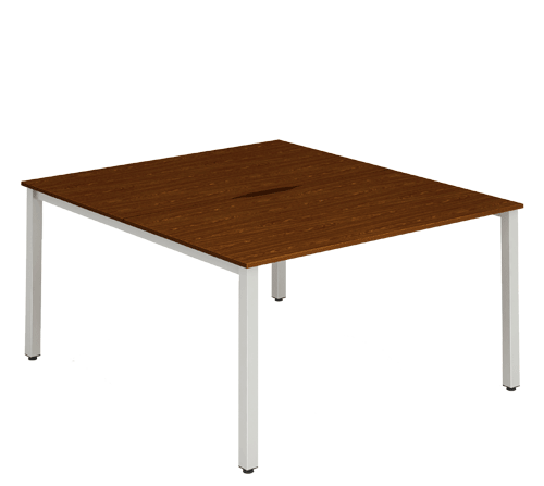Silver Leg Twin Desk Walnut B2P12WLTS / B2P14WLTS / B2P16WLTS