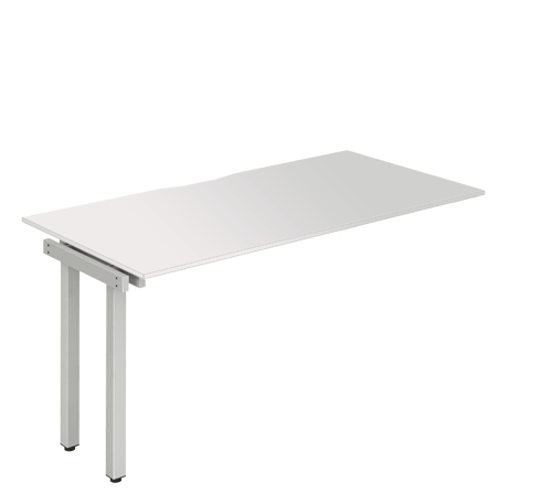 Silver Leg Extension Desk White BR112WHTS / BR114WHTS / BR116WHTS