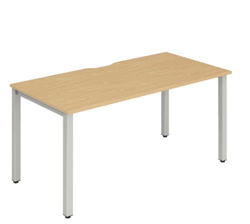 Silver Leg Single Desk Beech BS12BCHS / BS14BCHS / BS16BCHS