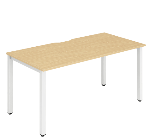 White Leg Single Desk Maple BS12MPEW / BS14MPEW / BS16MPEW