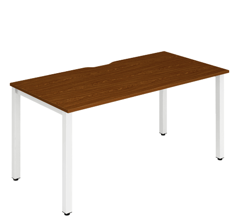 White Leg Single Desk Walnut BS12WLTW / BS14WLTW / BS16WLTW