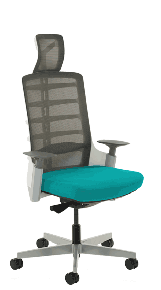 Exo Charcoal Grey Mesh Backrest Bespoke Seat Maringa Teal KCUP1272