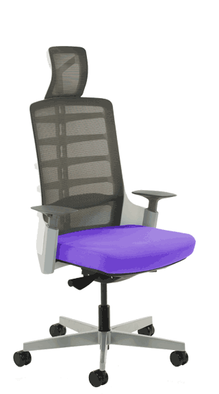Exo Charcoal Grey Mesh Backrest Bespoke Seat Tansy Purple KCUP1274