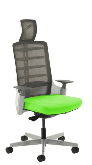 Exo Charcoal Grey Mesh Backrest Bespoke Seat Myrrh Green KCUP1277