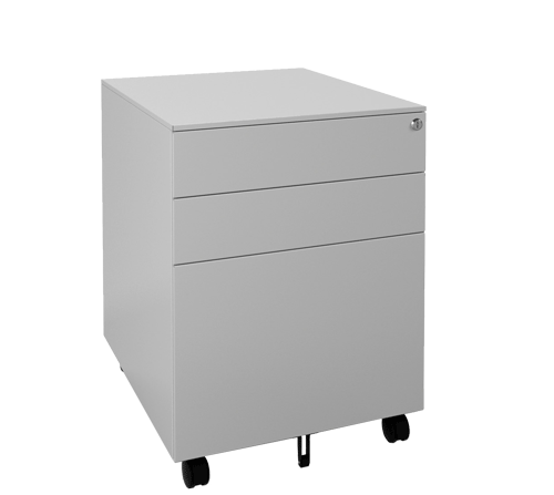3 Drawer Mobile Pedestal Silver G3MPS