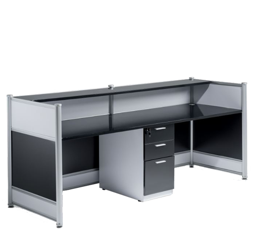 Reception Desk Black working side