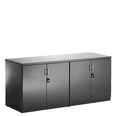 High Gloss Black Double Credenza Double Top TPBRDCREDENZABLACK