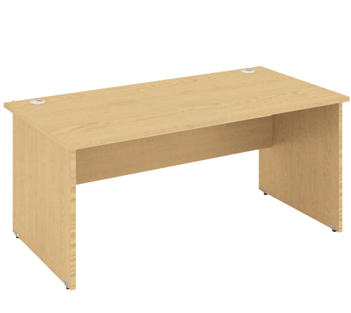 Straight Desk with Cable Management Leg in Maple