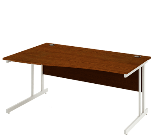 Left Wave Cantilever Leg Desk Walnut IWDLC14WLT / IWDLC16WLT