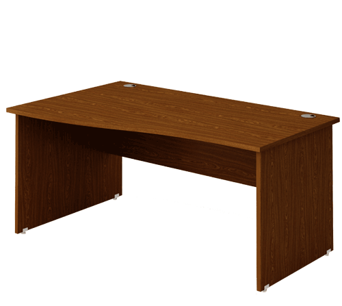 Left Wave Panel End Desk Walnut IWDLP14WLT / IWDLP16WLT