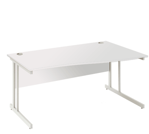 Right Wave Cantilever Leg Desk White IWDRC14WHT / IWDRC16WHT