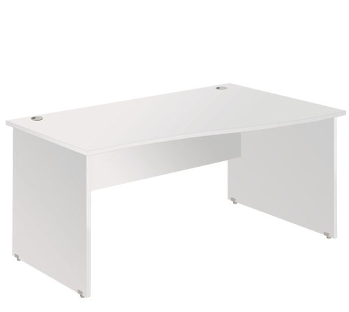 Right Wave Panel End Desk White IWDRP14WHT / IWDRP16WHT