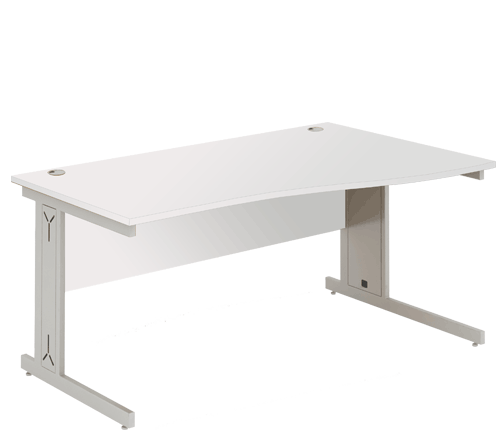 Right Wave Cable Leg Desk White IWDRW14WHT / IWDRW16WHT