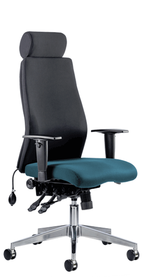Onyx Ergo Headrest Bespoke Seat Maringa Teal KCUP0423