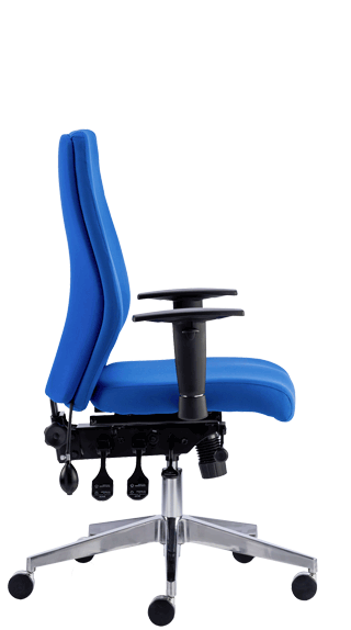 Onyx Ergo Soft Blue fabric Side Elevation OP000097