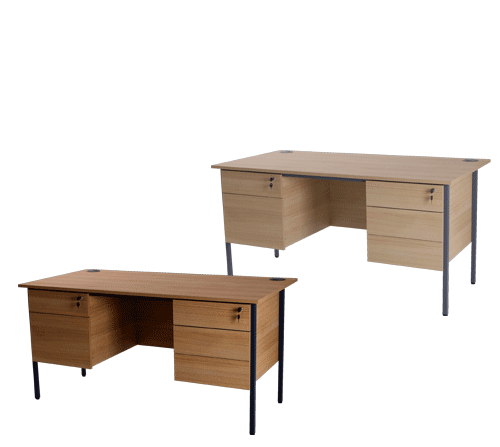 Desk 5 Drawers Blonde Oak R15DDOAK Warm Beech R15DDBCH