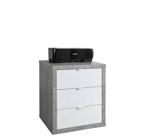 Pastena 3 drawer pedestal Slate/White Gloss CF000014