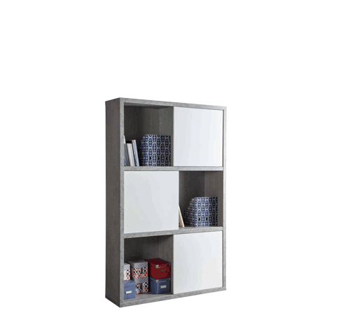 Pastena 2m Tall Bookcase Slate/White Gloss CF000015