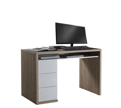 Mordano 1100 Three Drawers Sonoma Oak and White Gloss CF000023